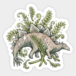 Stegosaurus + Ferns Botanical Dinosaur Sticker